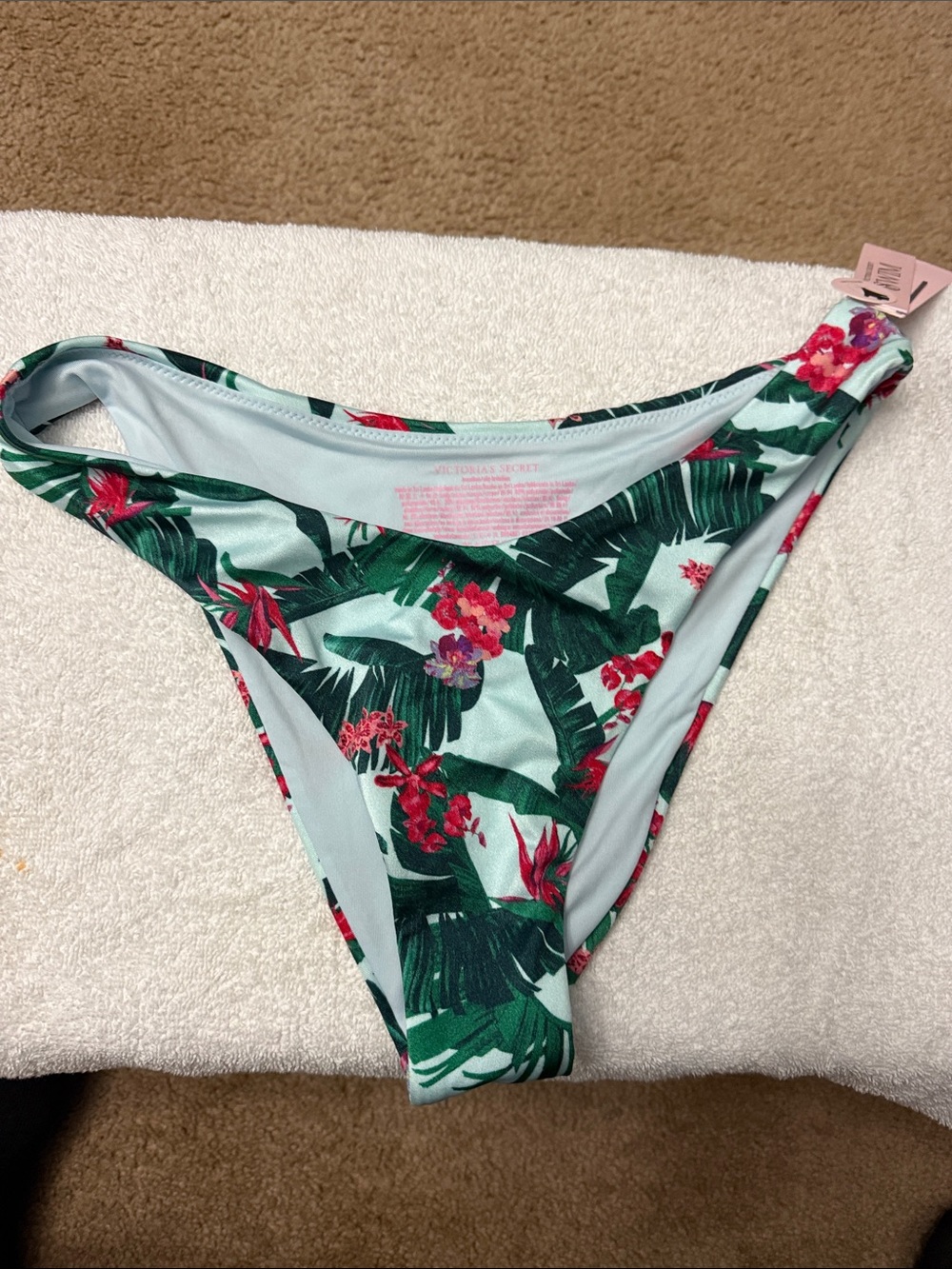 Victoria's Secret Mint Tropical Floral Bikini Bottom